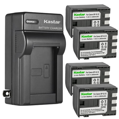 Kastar 4Pack Battery and AC Wall Charger Replacement for Canon MD265 IXY DV3 IXY DVM3 IXY DV5 IXY DV5-BL IXY DV-FV M MV5 MV5i MV5iMC MV6iMC MV790 MV790i MV800 MV800i MV830 MV830i Camera