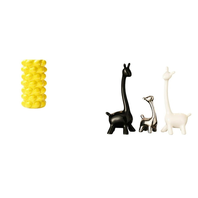 Jarrón De Flores De Jirafa De Porcelana, Adorno Creativo De Cerámica Para Mesa, Centro De Mesa Moderno Para Sala De Estar, Oficina, Estantería, Decoración