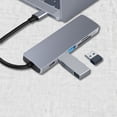 thumbnail image 4 of Cateissary 6 en 1 USB C Hub Conector multifuncional Herramienta Tipo-C Convertidor Extensor Componente Adaptador de conexión Lector de tarjetas Relojes inteligentes, 4 of 6