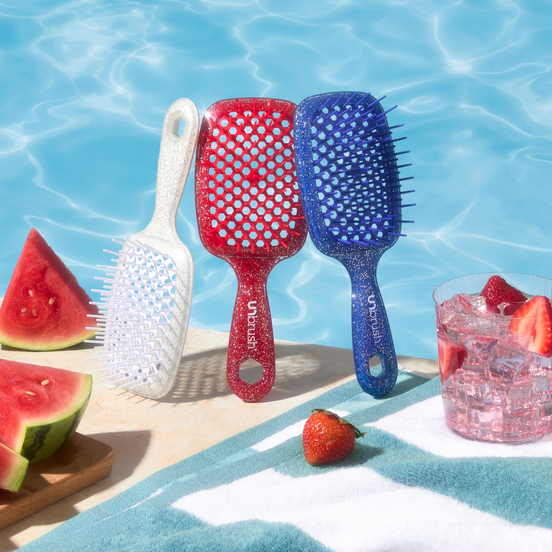 FHI Heat UNbrush® Sparkle Detangling Brush,All Hair Types, Red