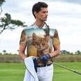 thumbnail image 3 of Haiem Relaxing Cat With Orange Juice Pattern Mens Polo Shirts Quick Dry Short Sleeve Golf T Shirt Performance Moisture Wicking Casual Workout-XX-Large, 3 of 6