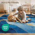 thumbnail image 4 of ODIKA 5'x7' Vibrant Abstract Flowing Shapes Washable Area Rug for Small Living Room, Bedroom, Easy Care, Non-Shedding, Pet Friendly, 4 of 7