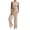 Beige, variant on Women's Casual Striped Wide Leg Pants Comfortable Spring Summer Trousers with Elastic Waist for Daily and Wear