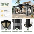 thumbnail image 7 of Aoxun 12'x14' Hardtop Gazebo, Aluminum Frame Permanent Pavilion with Curtains and Netting, Outdoor Polycarbonate Double Roof Canopy, Designed for Garden, Lawns, Patio, Gray, 7 of 7