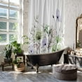 thumbnail image 6 of Fabric Floral Shower Curtain Set with 12 Hooks Watercolor Bath Curtain Modern Bathroom Decorative Accessories, Multi-Color Botanical Flowers and Leaves, 72×72 inch, 6 of 6