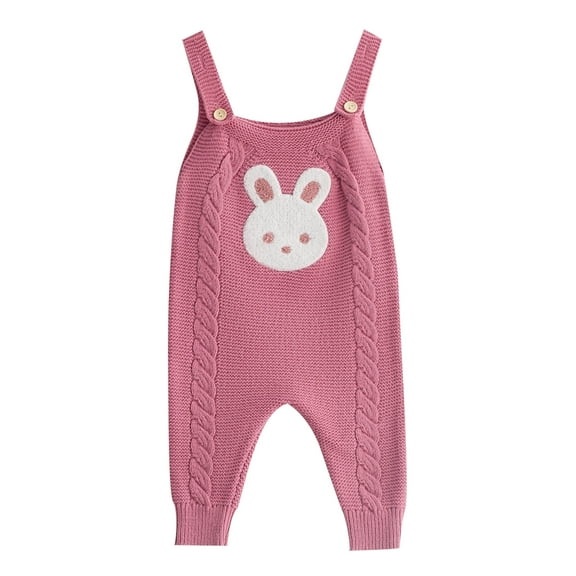 Actgleam Newborn Baby Girl Boy Sweater Romper Knit Overalls Pants,Pink,9-12 Months