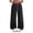 Black, variant on Women's Baggy Double Waist Sweatpants Camo Plaid Patchwork Elastic High Waisted Drawstring Wide Leg Jogger Pants Loose Comfy Lounge Trousers with Pockets