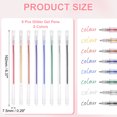 thumbnail image 2 of Uxcell 1 mm Bolígrafos de Gel Brillantes, 8 Pcs Bolígrafos de Gel de Punta Fina de Gran Capacidad para Colorear Libros para Adultos, Artistas, Dibujo, Escritura, 8 Colores-1, 2 of 7