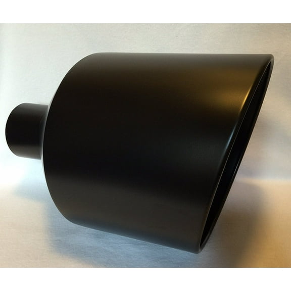 4" Inlet x 12" Outlet x 18" Long Rolled Edge FLAT BLACK Diesel Exhaust Tail Pipe Tip (WELD ON)