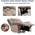 thumbnail image 6 of Prelife Lazy Recliner Chair Overstuffed, Manual Reclining Single Couch Wall Hugger Fabric Recliners Sofa, Brown, 6 of 8