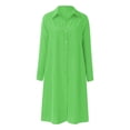 thumbnail image 4 of Vestido camisero largo con solapa y botones para mujer - Informal, color liso, primavera-verano, largo midi, 4 of 6