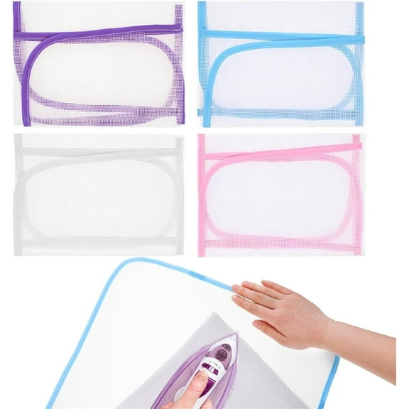 Triani 4Pcs Pressing Cloth for Ironing Scorch Mesh Cloth 24*16 Inch Reusable Heat Resistant Ironing Scorch Mesh Cloth for Crafts and Sewing(Color Random)