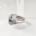 thumbnail image 3 of Natural Black Rutile Ring, Woman's Black Rutilated Quartz Ring, 3 Twisted Bohemian Band, 925 Sterling Silver, Womens Ring, Christmas, Thanksgiving, Handmade, Statement Jewelry, Natural Gemstone Ring, 3 of 7