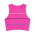 thumbnail image 4 of vdgthytj Sports Bra for Women Wireless Crewneck Striped Ribbed Underwear Support Push-Up Gym Workout Racerback Bras(X-Large,Hot Pink), 4 of 6