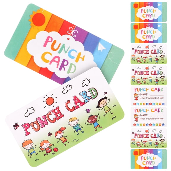 LOLIPPYY Assorted Color Punch Cards for Classroom Business and Motivational Reward Incentive Use