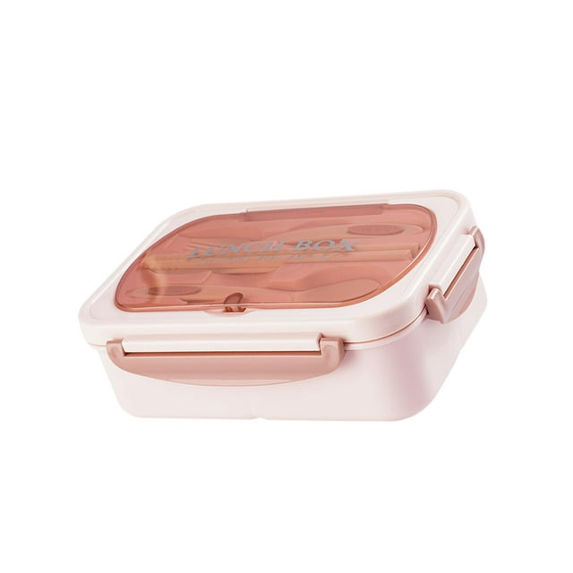 Lipstore Bento Box Food Container Reusable Portable Microwave Leakproof Lunch Container pink 3 grids