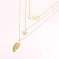 thumbnail image 4 of COLLAR TRIPLE CON PLUMA, ESTRELLA, AROS 14K dorado Unitalla, 4 of 5