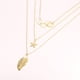 thumbnail image 4 of COLLAR TRIPLE CON PLUMA, ESTRELLA, AROS 14K dorado Unitalla, 4 of 5