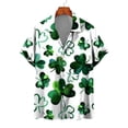 thumbnail image 4 of Camisas de playa hawaianas nuevas de verano para hombres y mujeres, camisa para parejas, camisa de manga corta con solapa y estampado 3D de trébol de cuatro hojas, camisas florales, tops, 4 of 5