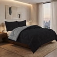 thumbnail image 4 of Elegant Comfort Reversible Down Alternative Comforter Set, Soft Microfiber All-Season Bedding, Lightweight Wrinkle & Fade Resistant Comforter,King/Cal King, Black/Gray, 4 of 4