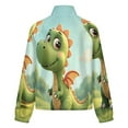 thumbnail image 6 of Jackets for Women Winter Coat Jackets Flannel Stand Collar Jacket(Cute Dragon in Sunny Field,Size:S-4XL), 6 of 7