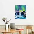 thumbnail image 3 of JEUXUS   Aurora Borealis Canvas Wall Art Northern Lights Scenery Prints Beautiful Waterfall Artwork Living Room Bedroom Kids Room Decor 16x20 in, 3 of 5