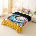 thumbnail image 2 of Erosebridal Baseball Ice Cream Twin Comforter Sets 3-Piece for Kids,Boys Girls Pink Drip Food Waffle Bedding Set,Black Reversible,Super Cozy Room Decor, 2 of 6