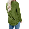 thumbnail image 4 of Scyoekwg Sweatshirts for Womens Casual Long Sleeve Crewneck Sweatshirts Solid Color Tops Lightweight Loose Fit Casual Trendy Ladies Tops Green XL, 4 of 7