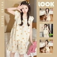 thumbnail image 3 of Pijama de verano para mujer, pijama con tirantes, traje de niña adorable, ropa de abrigo con mangas pequeñas y espuma para el hogar, 3 of 6