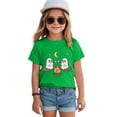 thumbnail image 4 of CAUYDY Toddler Baby Girls Halloween Shirts Pumpkin Graphic T-Shirt Ghost Spooky Season Tops Cute Short Sleeve Tees Clothes(Green,3-4 Y), 4 of 5