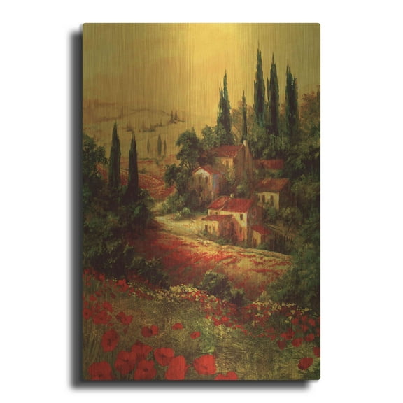 Luxe Metal Art 'Toscano Valley I' by Art Fronckowiak, Metal Wall Art, 24"x36"