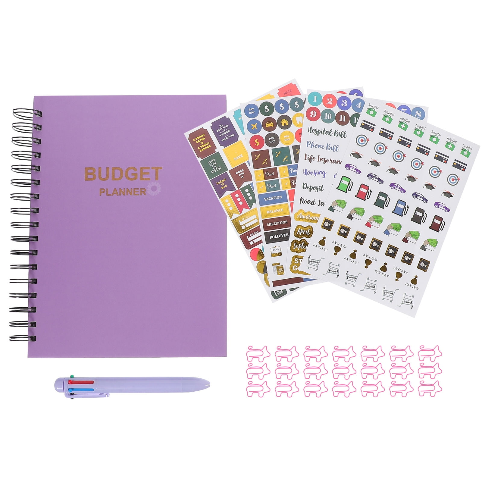 Masteelf Monthly Budget Planner with Paper and Plastic Cover, Personal Finance Tracker & Expense Journal for Effective Money Management