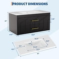 thumbnail image 2 of Modern Floating Bathroom Vanity Set, Wall Mounted Cabinet with Large Soft-Close Drawer and Gold Handle, Space-Saving Design, 2 of 7