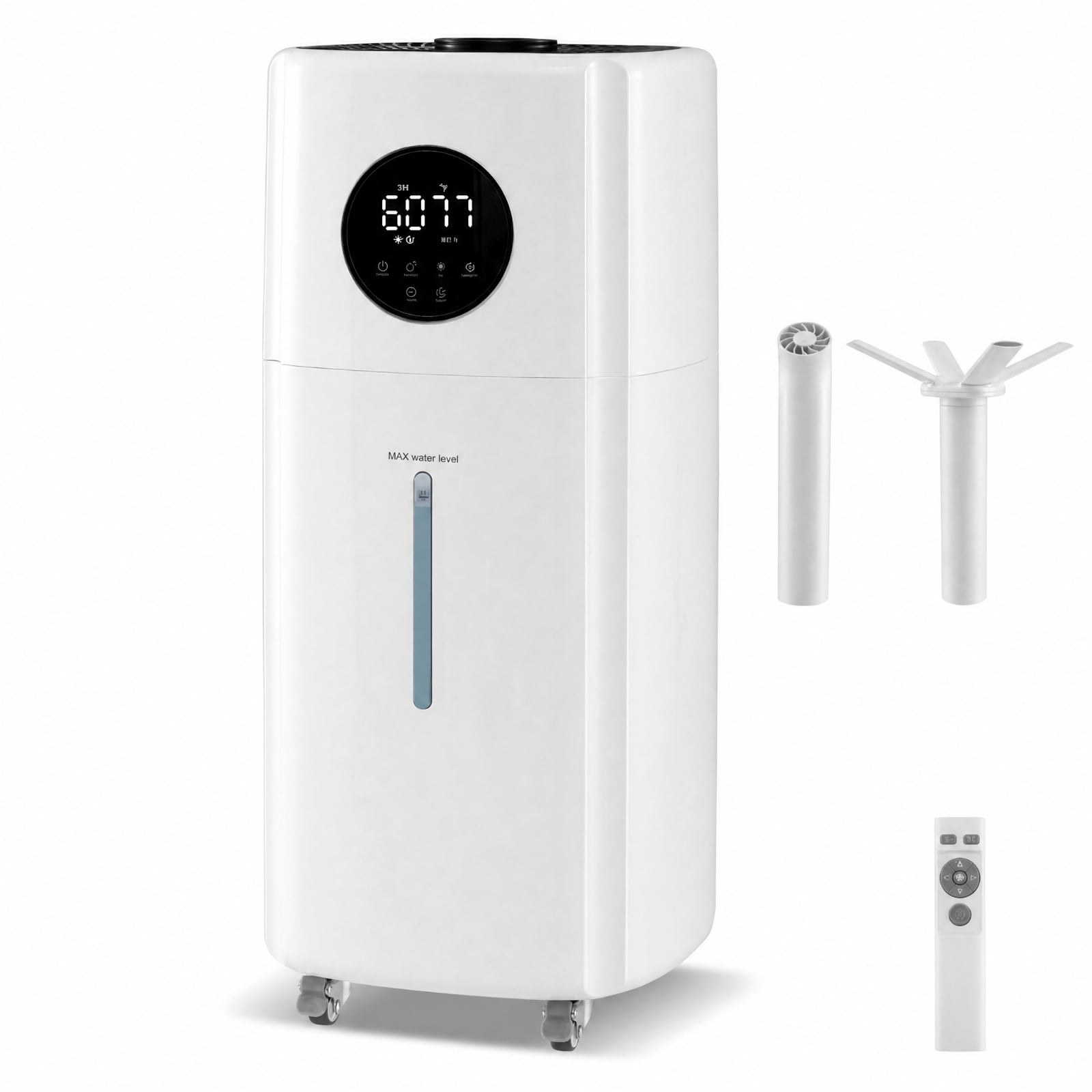 RUIE 5.5 Gallon Humidifier for Large Room, Cool Mist Humidifier for Home Bedroom with 360 Degree Nozzles and Wheels, Top Fill Humidifier with Remote and Timer, 2000 Sq Ft, White