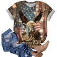 thumbnail image 6 of Leey-World 250 Anniversary USA 250th American Flag Patriotic 250 Years T-Shirt Usa Shirt Women(Coffee,2XL), 6 of 7