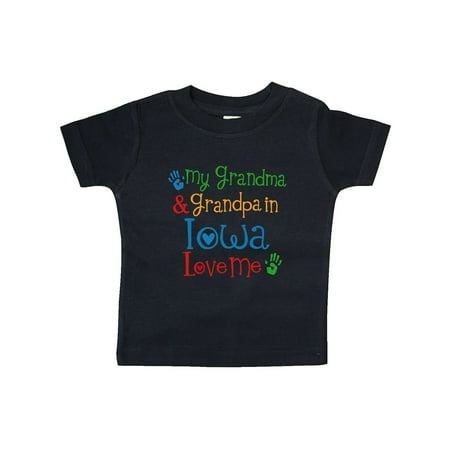 

Inktastic Iowa Grandma Grandpa Loves Me Gift Baby Boy or Baby Girl T-Shirt