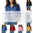 thumbnail image 3 of Xaqiouau Denim Jacket Women Cropped Jean Jacket Women Casual Button Down Long Sleeve Denim Jacket with Pockets Lightweight Jean Coat, 3 of 5