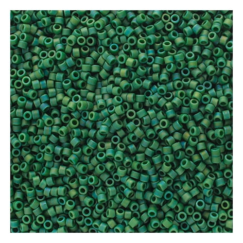 Miyuki Delica 11/0 - Pin Vert Givré Émaillé - AB Mat 5.2GVIAL de Perles de Verre Japonaises