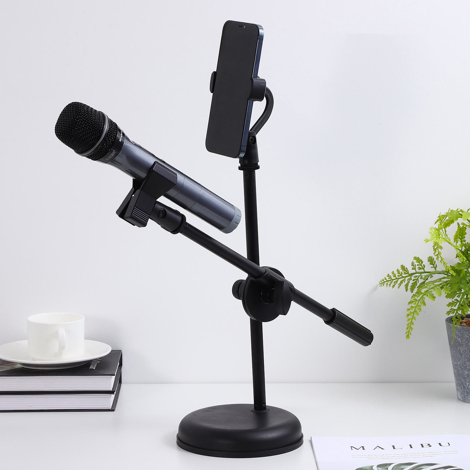 UPOUART Adjustable Microphone Stand Desktop Holder for Podcasting, Streaming, and Recording - Plastic, Multiple Colors Available