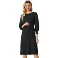 thumbnail image 1 of Vestido de Punto Allegra K con Cinturón para Mujer Negro S, 1 of 6