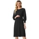 thumbnail image 1 of Vestido de Punto Allegra K con Cinturón para Mujer Casual Negro XL, 1 of 6