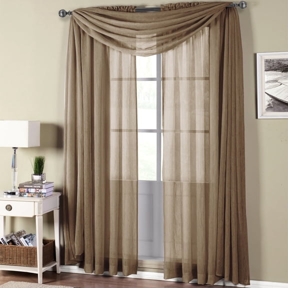 Luxury Abri Rod Pocket Crushed Sheer Curtain Panel (Single)