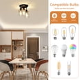 thumbnail image 5 of FRIDEKO HOME 3-Light Semi Flush Mount Ceiling Light, E26 Base, Clear Glass Shades, Matte Black Kitchen Light Fixtures for Dining Room, Hallway, Living Room (Without Bulb), 5 of 11