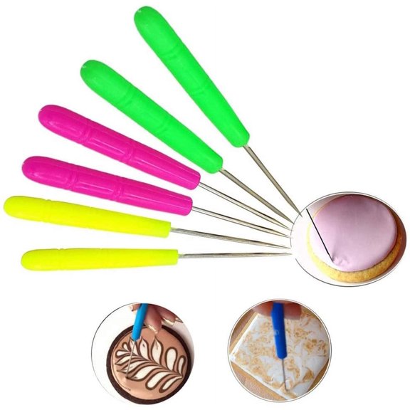 Ludlz Sugar Stir Needle Scriber Needle Modelling Tool Biscuit Cookie Icing Pin Cake Decorating Needle Tool Sugar Cookie Decorating Supplies Baking Scribe Tool Marking Patterns Icing Sugarcraft