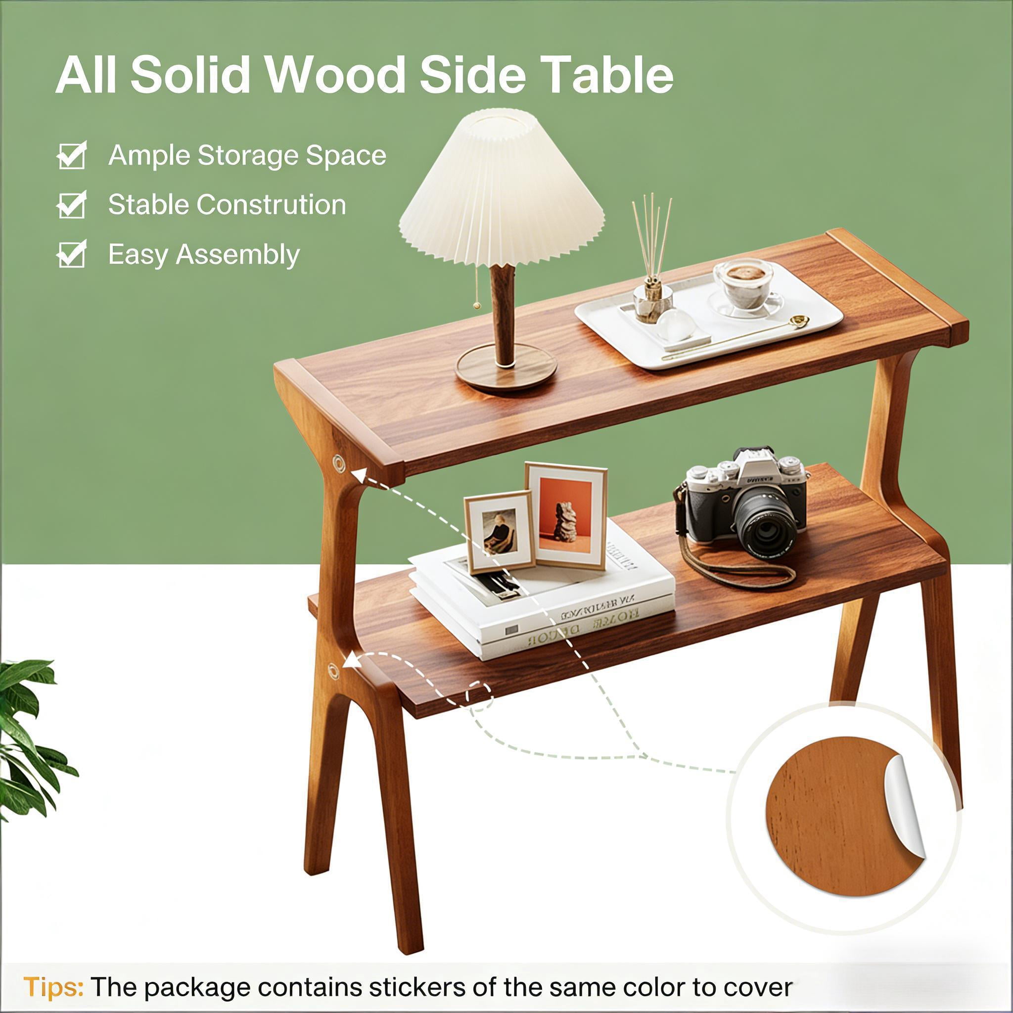 2-Tier Side Table, Farmhouse End Tables