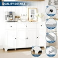 thumbnail image 6 of 55 Inch Farmhouse Buffet Cabinet with Adjustable Shelves & 2 Drawers - Large Coffee Bar Storage Sideboard for Kitchen, Dining Room, Living Room White, 6 of 7