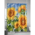thumbnail image 5 of Shower Curtain Sunflower Retro Plant Shower Curtains for Bathroom, Waterproof Polyester Shower Curtain Set with Hooks, Extra Long 72" x 96" Branch Leaves, 5 of 6