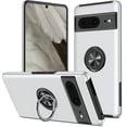 thumbnail image 2 of For Google Pixel 8 Pro 5G Hybrid 360 Degree Rotatable Metal Invisible Ring Stand Holder Fit Magnetic Car Mount Slim Cover ,Xpm Phone Case [ Silver ], 2 of 8