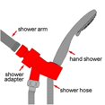 thumbnail image 2 of Adjustable Shower Head Bracket with Stainless Steel Ball for Shower Diverter, 2 of 9