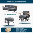 thumbnail image 7 of Unnifurnzi 5 Pieces Patio Furniture Set-Patio Conversation Sets with Swivel Rocking Chairs Patio Couch Set with Outdoor Ottomans for Deck Porch Poolside Balcony-Black/Dark Gray, 7 of 7
